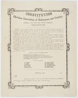 Constitution of the Christian Association of Hellertown and Vicinity, : (auxiliary to the United States Christian Commission). Adopted April 14th, 1864. ... The object of this association shall therefore be to promote the spiritual as well as temporal wel