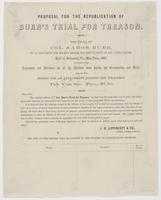 Proposal for the republication of Burr's trial for treason. : The trial of Col. Aaron Burr, on an indictment for treason before the Circuit Court of the United States, held in Richmond, Va., May term, 1807. Including the arguments and decisions on all the