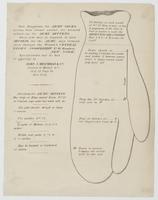 Our diagrams for army socks having been found useful, we herewith submit one for army mittens : Those who may be disposed to knit mittens for the army, may forward them through the Women's Central Relief Association No. 814 Broadway, New-York. Specificati