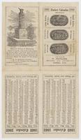 Pocket calendar : describing Hunnewell's Universal Cough Remedy Hunnewell's Tolu Anodyne Hunnewell's Eclectic pills / For sale by P. Fritcher, druggist and apothedcary Fonda. N.Y.