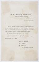 U.S. Sanitary Commission, Philadelphia Agency, No. 1307 Chestnut Street, November 30th, 1863. Sir: : A public meeting, intending to express to the Rev. Henry Ward Beecher, the grateful appreciation felt by the citizens of Philadelphia, for his great servi