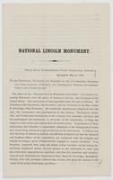 National Lincoln monument. : Office State Superintendent Public Instruction, Illinois, Springfield, May 16, 1865. To the presidents, faculties and students of the universities, colleges, and other literary, scientific, and professional schools and corpora
