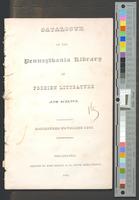18581-o-16 - Catalogue of the Pennsylvania Library of Foreign Literature and Science..