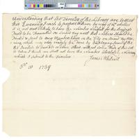 B02F48 - Correspondence from James Whitehall about how to ensure enough members attend meeting to meet quorum, 1789-05-30