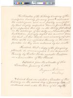 B02F50 - Extract from directors minutes expressing regret about death of director James Read, 1823-01-02