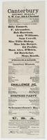 Canterbury Music Hall, N.W. cor. 5th & Chestnut : Lessee and proprietor John H. Chilcott ... Programme. ... Canterbury Minstrels. ... Challenge jig, ... Surprise party, ... Schemmerhorn's boy! ... The whole to conclude with the plantation festival, entitl