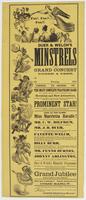 Fun! Fun!! Fun!!! : Duer & Welch's Minstrels will give a grand concert under a tent, at [blank] on [blank] evening, [blank] 1864 Admission, [blank] cts. Children, [blank] cts. The most complete traveling band in the profession, composed of a number of dis