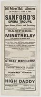 Odd Fellows' Hall, Allentown on Monday, June 8, 1863. : The far-famed and old established Sanford's Opera Troupe, from his opera houses, Philad'a and Harrisburg The best troupe in the world. Two companies condensed into one. Sanford, the pioneer of minstr