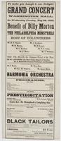 To make you laugh is our delight! : Grand concert to be given at Washington Hall, south-west corner of Eighth and Spring Garden Streets, on Wednesday evening, May 20, 1863, for the benefit of Billy Martin of the Philadelphia Minstrels, on which occasion t