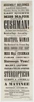 Assembly Buildings Tenth & Chestnut Streets. Large saloon. Thursday eve'ng, Oct. 20th, 1864 : Last nights of Miss Major Pauline Cushman! The famous female Union spy & scout. Married and single--grave and gay--heroes by sea and land--statesmen and civilian