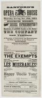 Sanford's new Opera House Race Street, between Second and Third. : Thursday eve'ng, Nov. 17th, 1864. Fourth night. Success unprecedented!! The opening crowded with the elite of the city! Hundreds of ladies unable to get seats!! The company has met the app