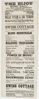 The Bijou Music Hall! No. 607 Arch Street, next door below the theatre. The people's favorite place of amusement. : Harry Enochs, sole proprietor Billy Boyd, stage manager J. Nosher, musical director, Andrew Enochs, ticket agent Officer, A. Lake ... Nelli