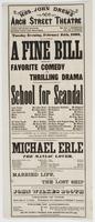 Tuesday evening, February 24th, 1863 will be presented a fine bill : embracing a favorite comedy anb [sic] thrilling drama The performances commencing with Sheridan's School for scandal ... Charles R. Dodworth and his celebrated orchestra, will execute, i