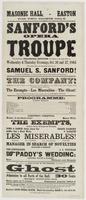 Masonic Hall, Easton for two nights only. Sanford's Opera Troupe : This far-famed Philadelphia institution will appear at the above hall, on Wednesday & Thursday evenings, Oct. 26 and 27, 1864 the whole under the immediate direction of Samuel S. Sanford! 