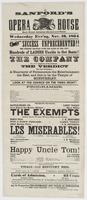 Sanford's new Opera House Race Street, between Second and Third. : Wednesday eve'ng, Nov. 16, 1864 Success unprecedented!! The opening crowded with the elite of the city! Hundreds of ladies unable to get seats!! The company has met the approval of the aud