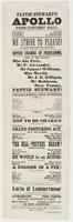 Fattie Stewart's Apollo Free Concert Hall. : Fattie Stewart, proprietor J.E. Gilligan, stage manager Prof. Robinson, leader of orchestra We strive to please! Success rewards our efforts! Entire change of programme. Look at the talent. Miss Ida Furr, Mr F.