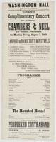 Grand complimentary concert to Messrs. Chambers & Neel by their friends, : on Monday eve'ng, August 3, 1863, for which occasion they have engaged Sanford & Hamilton's Minstrels ... Programme. ... The haunted house! ... The performance will conclude with T