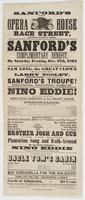 Sanford's new Opera House Race Street, between Second & Third, : Sanford's complimentary benefit, on Saturday evening, Dec. 17th, 1864 on which occasion a bill of rare attraction will be presented. Sam Long, the great clown will sing his last new songs. L