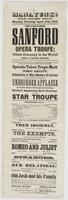 Manayunk: one night only, Monday evening, April 27th, 1863. : The far-famed Sanford Opera Troupe: oldest company in the world! Samuel S. Sanford, manager. Mr. Sanford will have the honor of presenting the best troupe of artists that has ever been concentr