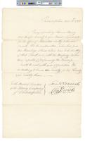 B04F32 - Correspondence from Sam Pleasants and Chas. Jervis recommending Thomas Barry for librarian, 1785-01-28
