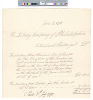 B04F46 - Order to pay Zachariah Poulson, Jr. for printing blank receipts for treasurer and book plates, 1793-06-06