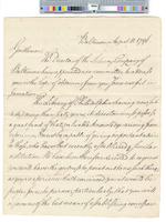 B05F09 - Corresponence from Baltimore Library Company requesting advice, 1796-08-11
