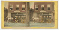 [Goodwill Fire Company's horse-drawn ambulance in front of the company fire station on Race Street below Broad Street, Philadelphia]