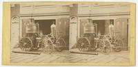 [Washington Fire Engine Company steam engine in front of the company fire station at Lombard Street below Eleventh Street, Philadelphia]
