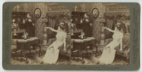[Scenes 6, 7, and 10 from the stereograph comic set "Mr. and Mrs. Newlywed's new French cook"]