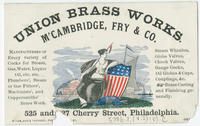 Union Brass Works. M'Cambridge, Fry & Co. 525 and 527 Cherry Street, Philadelphia.