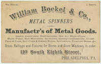 William Boekel & Co., metal spinners and manufactr's of metal goods, 110 South Eighth Street, Philadelphia, Pa.