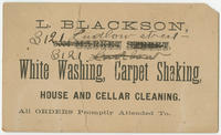 L. Blackson, 3121 Ludlow Street, white washing, carpet shaking, house and cellar cleaning.