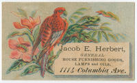 Jacob E. Herbert, general house furnishing goods, lamps and oils. 1114 Columbia Ave.