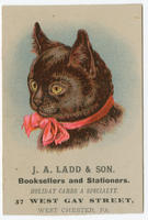J.A. Ladd & Son, booksellers and stationers. Holiday cards a specialty. 37 West Gay Street, West Chester, Pa.