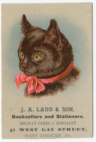 J.A. Ladd & Son, booksellers and stationers. Holiday cards a specialty. 37 West Gay Street, West Chester, Pa.