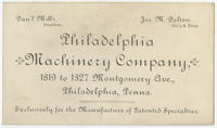 Philadelphia Machinery Company, 1819 to 1827 Montgomery Ave., Philadelphia, Penna.