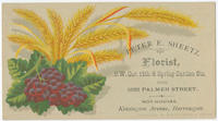 Peter E. Sheetz, florist, S.W. cor. 12th and Spring Garden Sts., also 1553 Palmer Street.