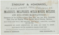 Zindgraf & Hohenadel, 215 Race Street, Philadelphia, Pa.