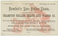 Rowlett's star roller skate, manufactured by the Champion Roller Skate and Wagon Co.