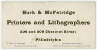 Burk & McFetridge, printers and lithographers, 306 and 308 Chestnut Street, Philadelphia.