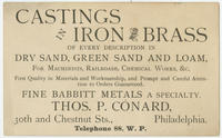 Thos. P. Conard, 30th and Chestnut Sts., Philadelphia. Telephone 88, W.P.
