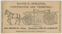 David G. Schafer, contractor and teamster, 2527 South St., Phila. Residence: 2209 St. Alban St.