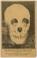 The beginning and the end of life (hold the picture 1 foot away for life and 20 feet for death.) Presented by William Deering & Co. Chicago, Ill. Grain & grass machinery.