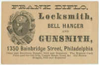 Frank Diflo, locksmith, bell hanger and gunsmith, 1350 Bainbridge Street, Philadelphia.