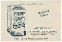 Pettijohn's breakfast food by the American Cereal Co., address Chicago, U.S.A.