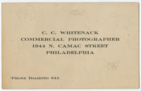 C.C. Whitenack, commercial photographer, 1944 N. Camac Street, Philadelphia