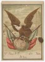 [Textile label depicting the American eagle]