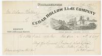 Cedar Hollow Lime Company. Depot 900 Jefferson Street.