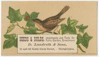D. Landreth & Sons, 21 and 23 South Sixth Street, Philadelphia. Seeds & bulbs, implements and tools for farm, garden, greenhouse