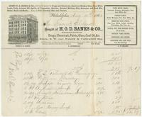 Bought of H.O.D. Banks & Co., wholesale dealers in drugs, chemicals, paints, glass, coal oil, & c. Store, s. w. cor. fourth & Callowhill Sts.